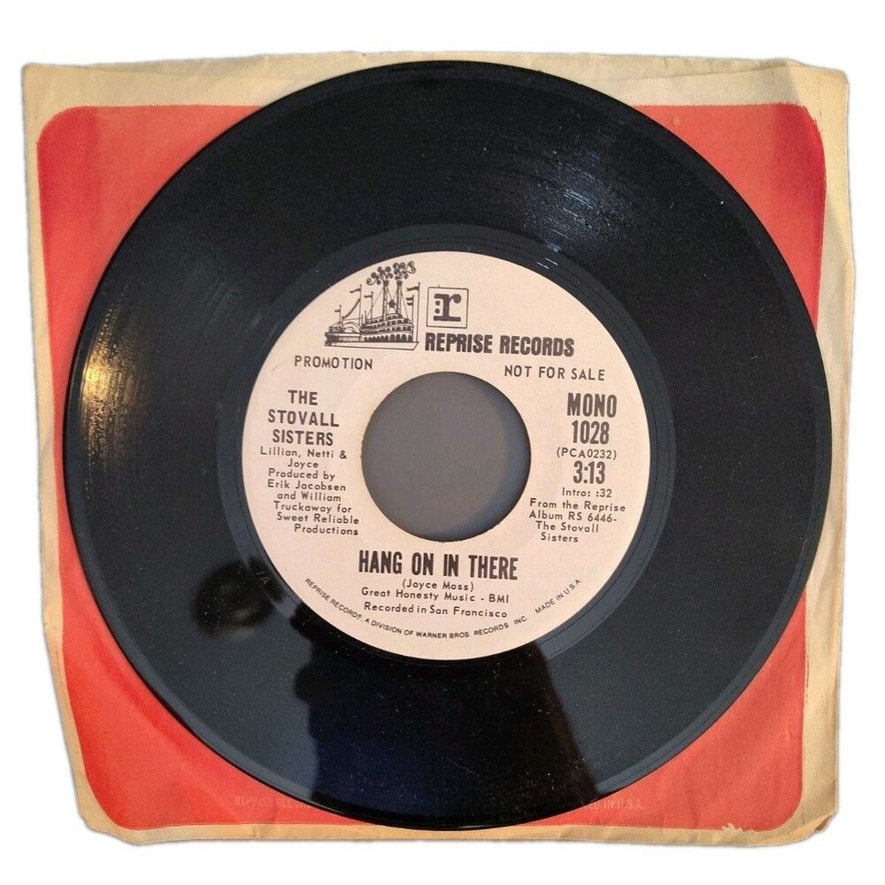 STOVALL SISTERS Hang On In There 1971 Reprise 1028 White Label Promo 45 Soul...